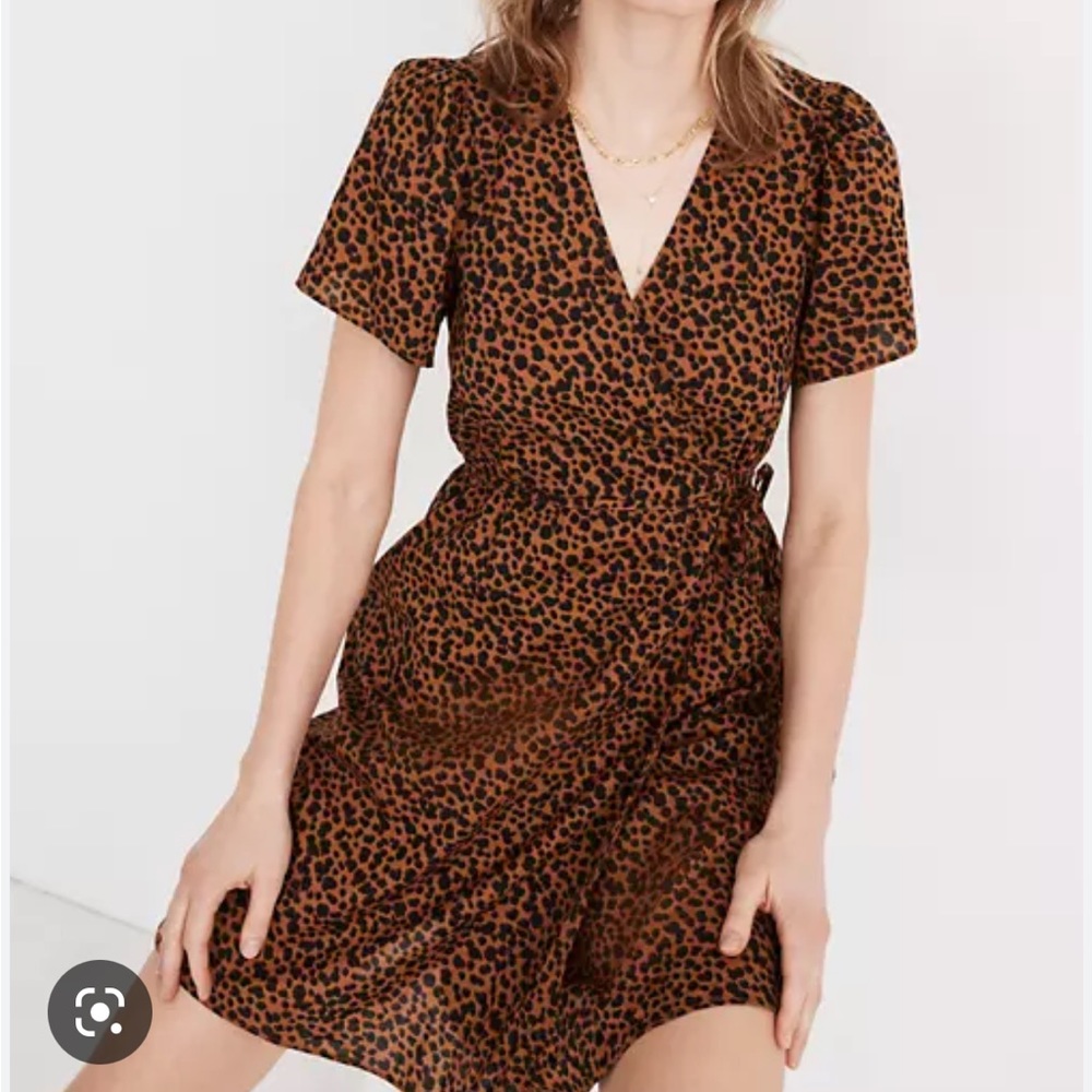 Madewell Leopard Print Wrap Dress